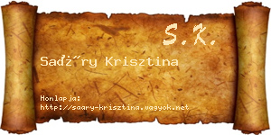 Saáry Krisztina névjegykártya